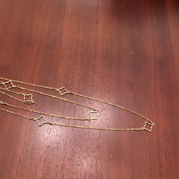 Asha By Ashley 4 Clover 3 Tier Gold-played Necklace NWOT - Picture 7 of 8